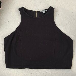 Black Charlotte Russe Halter Top w/ Zipper